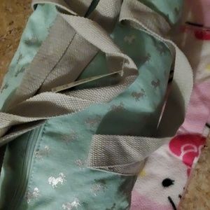 unicorn mint silver duffle